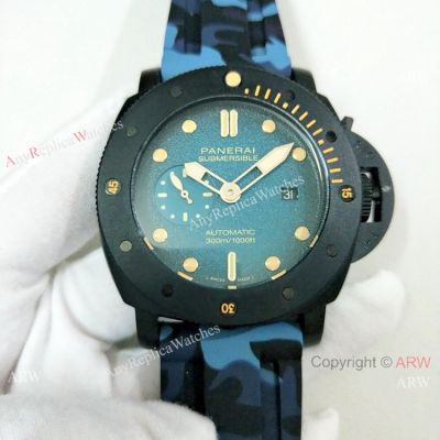 AAA Replica Watches Swiss Movement Panerai Luminor Submersible Camouflage Watch Black Case